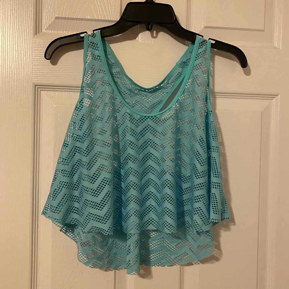 Blue Bathing Suit Top Cover
